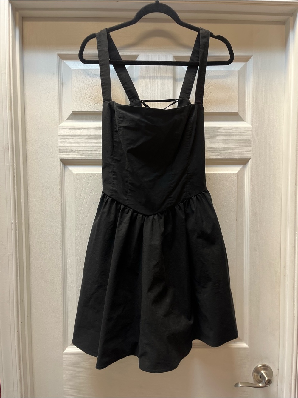 Free People Black Pinafore Dress with Back Tie